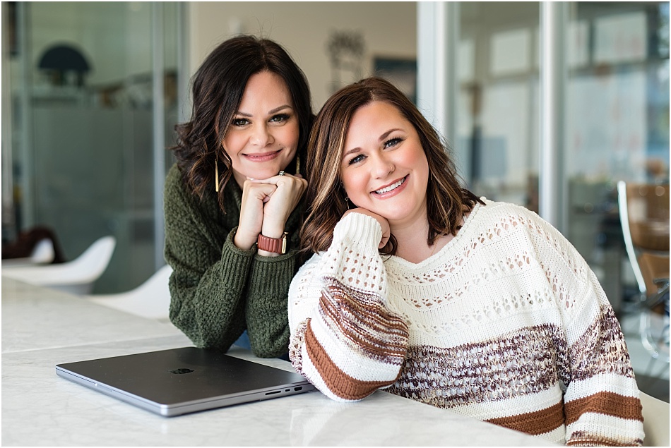 two women small business owners at co-working space